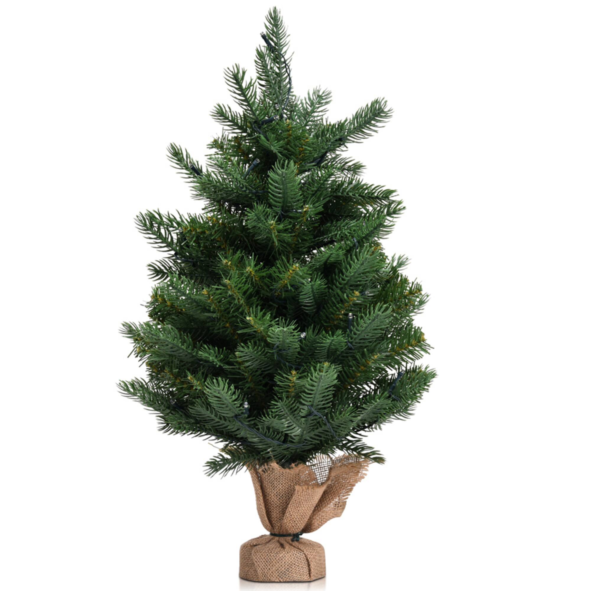 Costway 2ft. Pre‑Lit Tabletop Fir Artificial Christmas Tree with Timer LED Lights